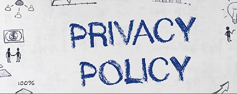 壁に描かれた壁画とprivacypolicyの文字